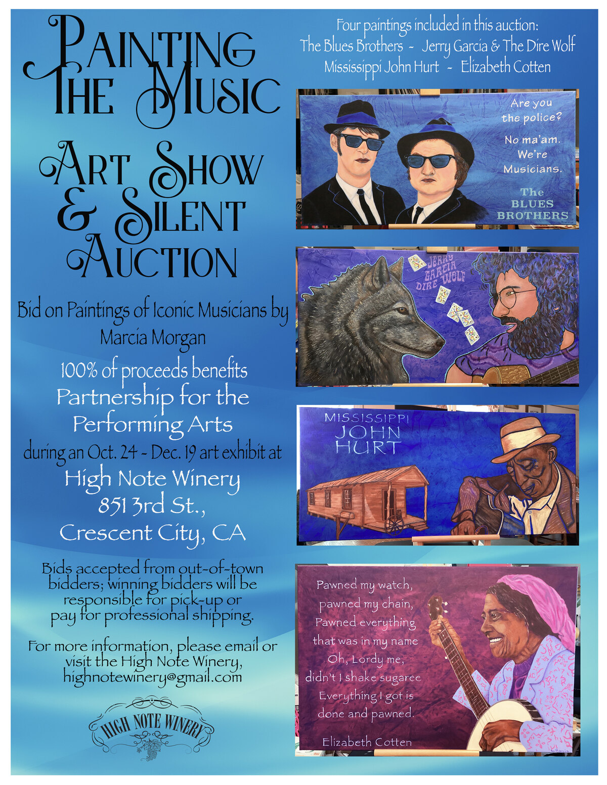 Poster: Painting the Music: Art Show & Silent Auction