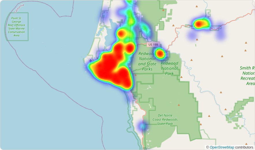 Where Del Norte’s police calls happen: a map of four months of calls for service